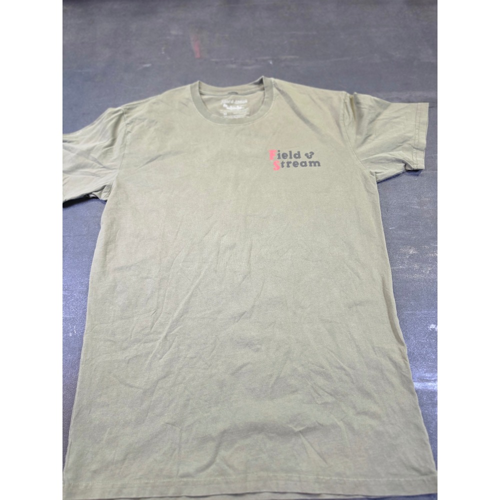 Field & Stream Mens Olive Green Bass Fishing Graphic T-Shirt Cabini Core Size M